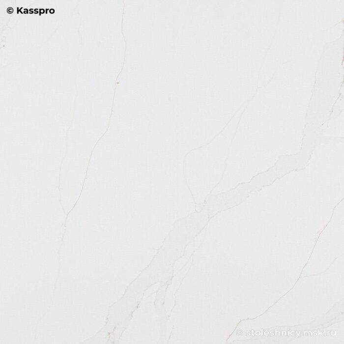 Столешница в ванную из кварца под белый мрамор фото