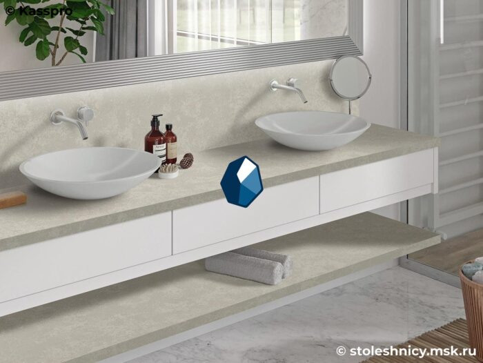avant-quartz-8900h-bretagne-vannaya1-photo-01 Прямая столешница для ванной из камня с двумя раковинами фото