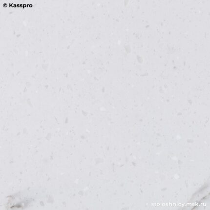 Белая кухонная столешница из акрилового камня с фартуком и мойкой фото