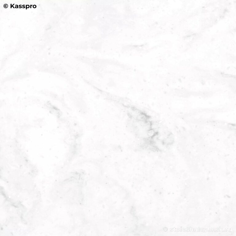 Столешница из акрила для кухни под мрамор с фартуком и мойкой фото