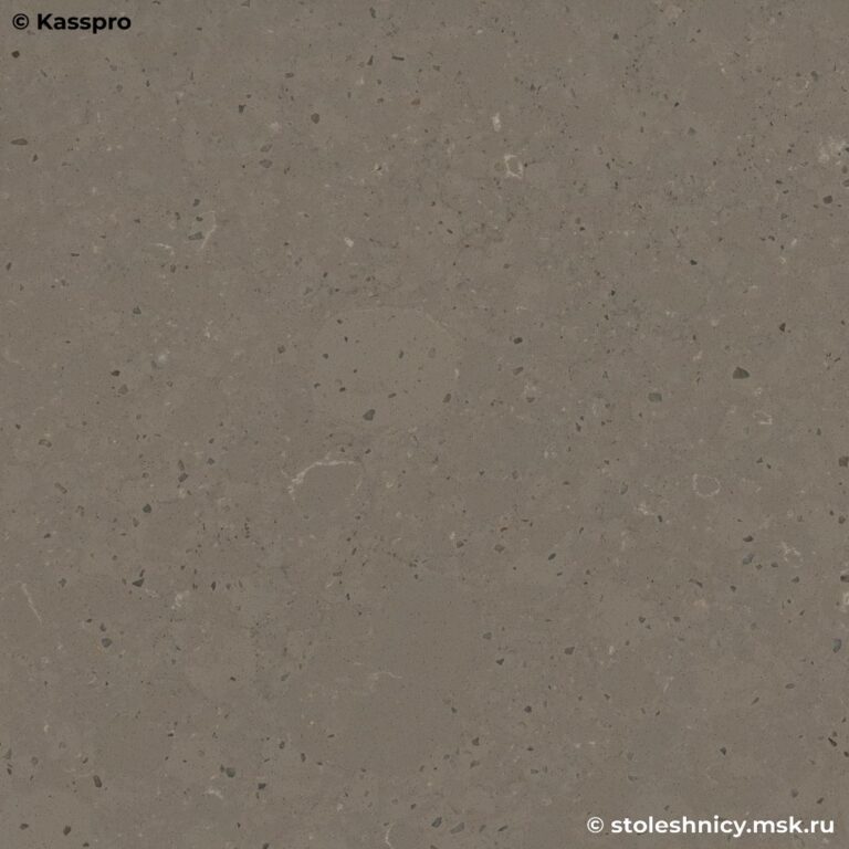 Серо-коричневая столешница из кварца для кухни в крапинку фото