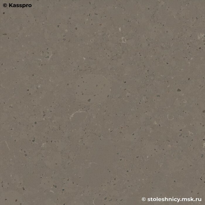 Серо-коричневая матовая столешница из кварцевого агломерата для кухни фото
