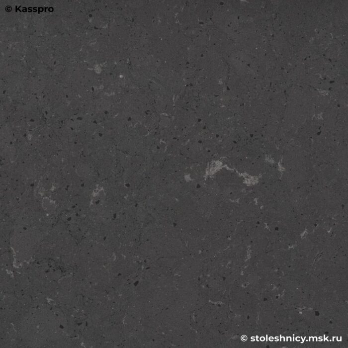 Интегрированная с мойкой матовая кварцевая столешница с фартуком фото