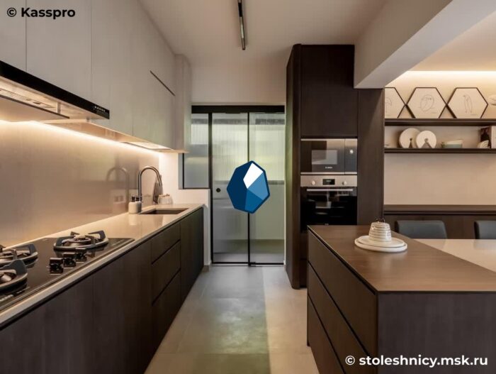 silestone-coral-clay-colour-kuhnya1-photo-01 Бежевая кварцевая столешница для кухни пестрая с мойкой фото