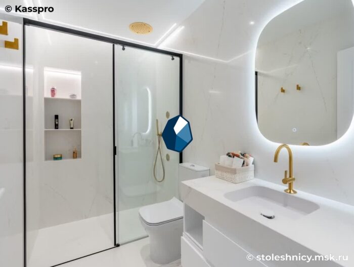 silestone-ethereal-glow-vannaya1-photo-01 Столешница 70 см из искусственного камня в ванную фото