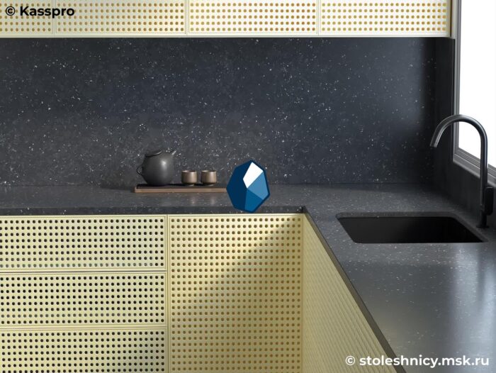 silestone-ffrom03-kuhnya1-photo-01 Темная угловая столешница из искусственного камня фото