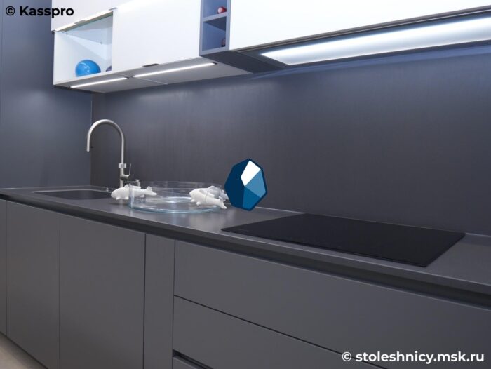 silestone-marengo-kuhnya1-photo-01 Столешница цвета антрацит из искусственного камня фото