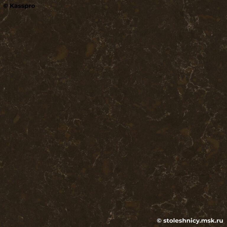 Темно-коричневая столешница из искусственного камня фото