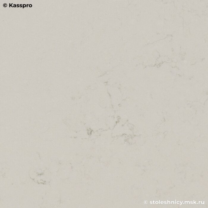Столешница из кварца для кухни под бежевый мрамор с мойкой фото