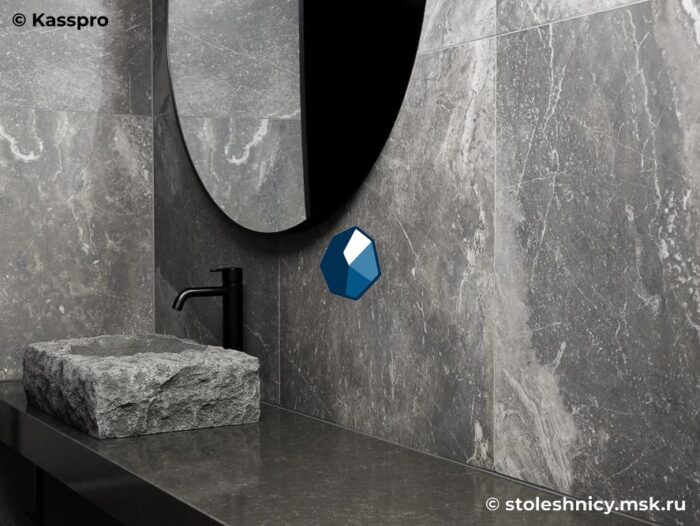 technistone-noble-pietra-grey-vannaya1-photo-01 Прямая столешница в ванную из кварцевого агломерата под мрамор фото