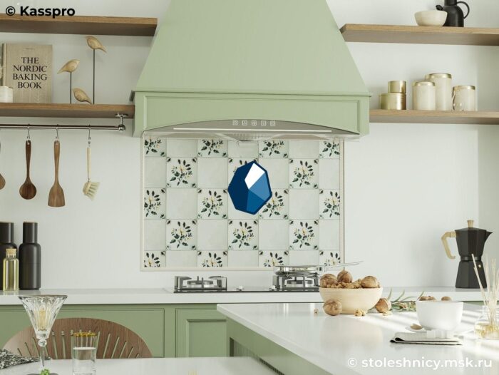 vicostone-bq200-kuhnya2-photo-01 Кухонная интегрированная с мойкой столешница из кварца с фартуком фото