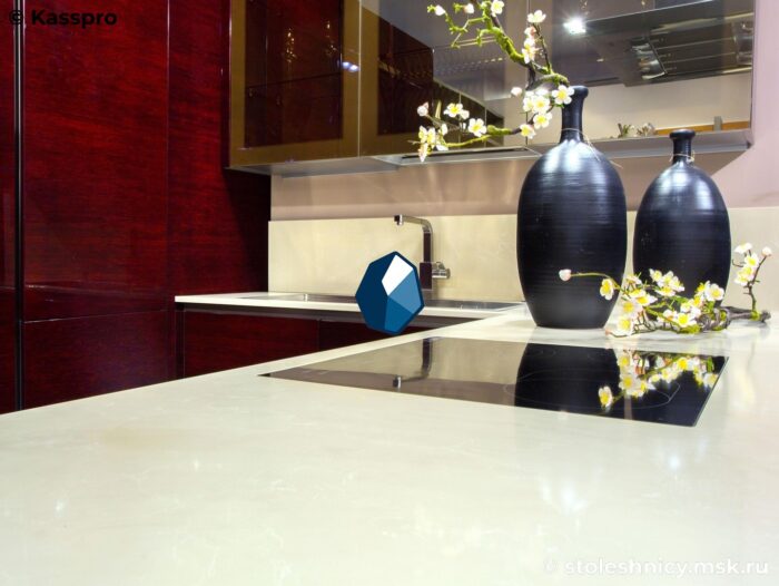 vicostone-bq8430-kuhnya1-photo-01 Угловая столешница и фартук из искусственного камня фото