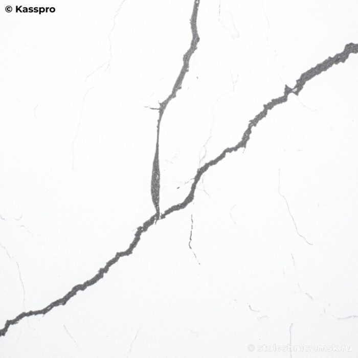 Интегрированная белая кухонная столешница из кварцевого агломерата фото